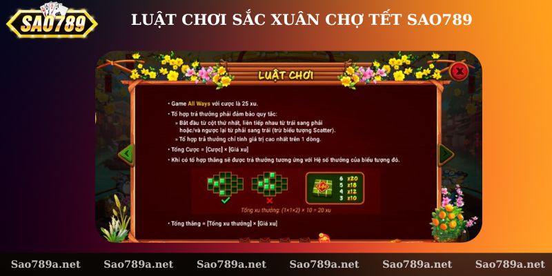 Luật chơi Sắc Xuân Chợ Tết Sao789